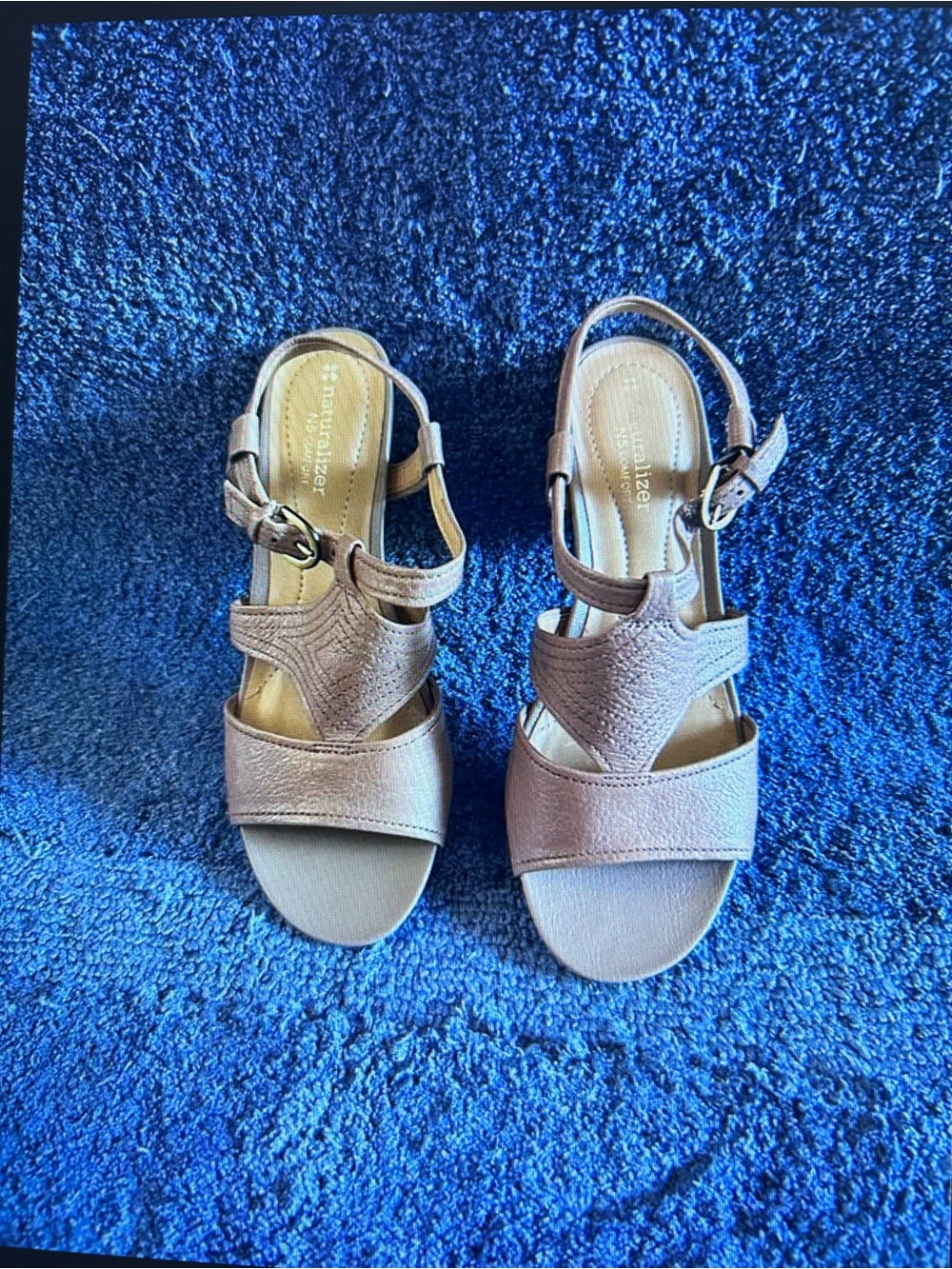 Naturalizer Women's Nude/Tan Leather Slingback Sandals